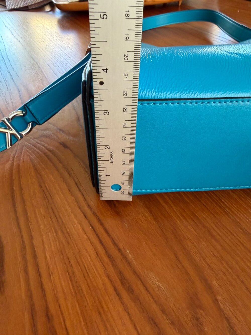 Classic Calvin Klein Bright Blue Vegan Leather Shoulder Bag - Picture 5 of 15